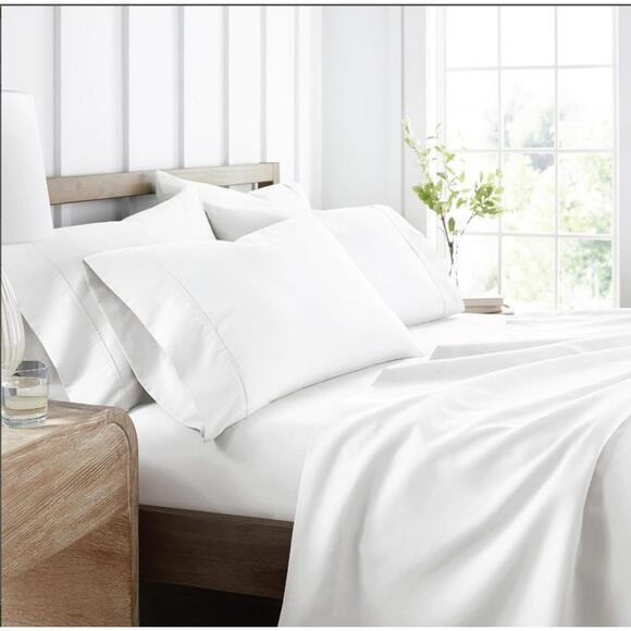 Queen Size - Double-Brushed Microfiber Sheet Set-White - Picture 1 of 1
